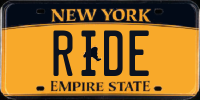 NY license plate RIDE