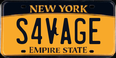 NY license plate S4VAGE