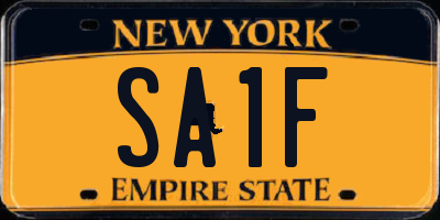 NY license plate SA1F