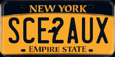 NY license plate SCE2AUX