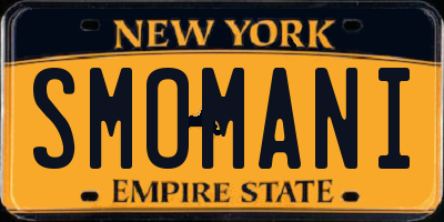 NY license plate SMOMANI