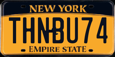 NY license plate THNBU74