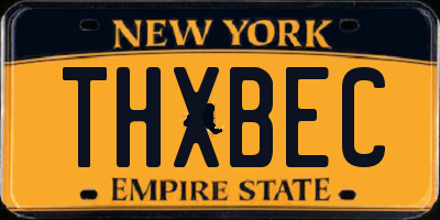 NY license plate THXBEC