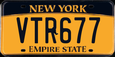 NY license plate VTR677