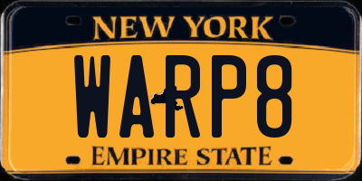 NY license plate WARP8
