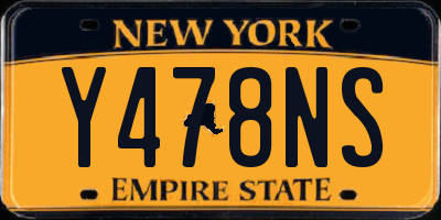 NY license plate Y478NS
