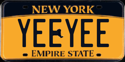 NY license plate YEEYEE