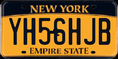 NY license plate YH56HJB