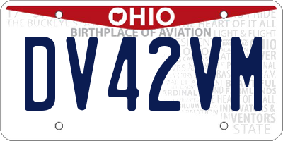 OH license plate DV42VM