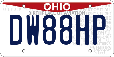 OH license plate DW88HP