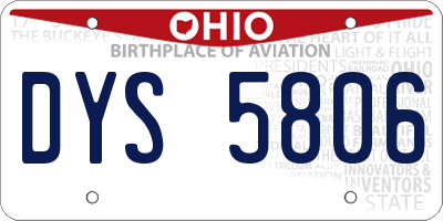 OH license plate DYS5806