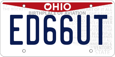 OH license plate ED66UT