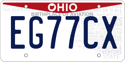OH license plate EG77CX