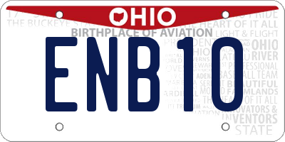 OH license plate ENB10