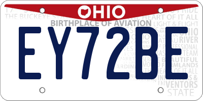OH license plate EY72BE