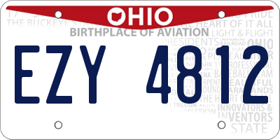 OH license plate EZY4812