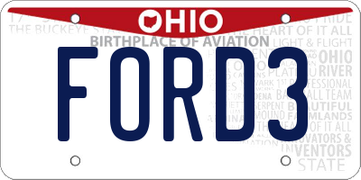 OH license plate FORD3