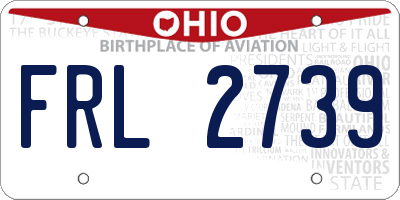 OH license plate FRL2739
