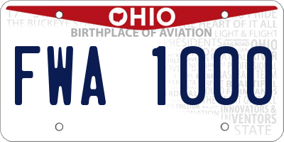 OH license plate FWA1000