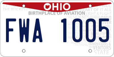 OH license plate FWA1005
