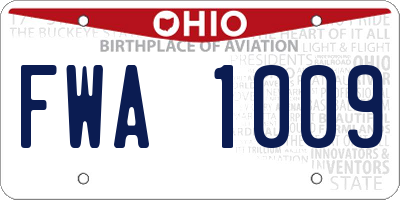OH license plate FWA1009