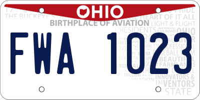 OH license plate FWA1023