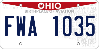 OH license plate FWA1035