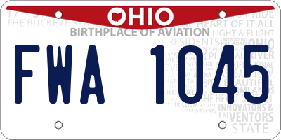 OH license plate FWA1045