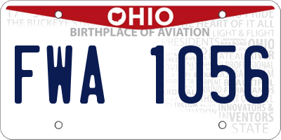 OH license plate FWA1056