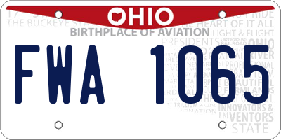 OH license plate FWA1065