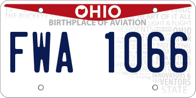 OH license plate FWA1066