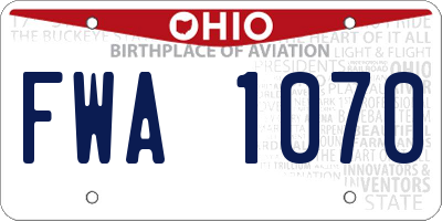 OH license plate FWA1070