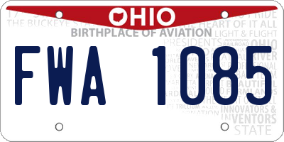 OH license plate FWA1085