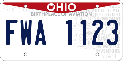 OH license plate FWA1123