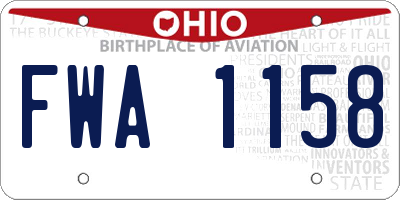 OH license plate FWA1158