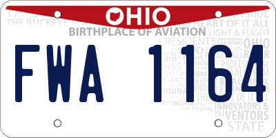 OH license plate FWA1164