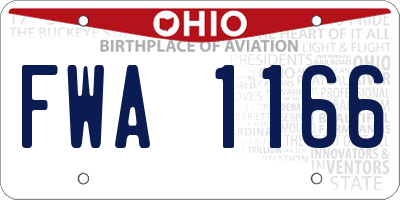 OH license plate FWA1166