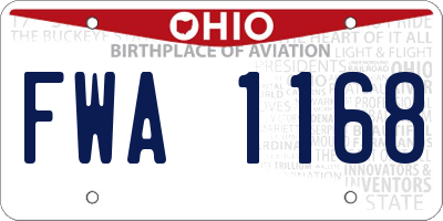 OH license plate FWA1168