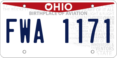 OH license plate FWA1171