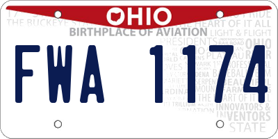 OH license plate FWA1174