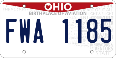 OH license plate FWA1185