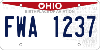 OH license plate FWA1237
