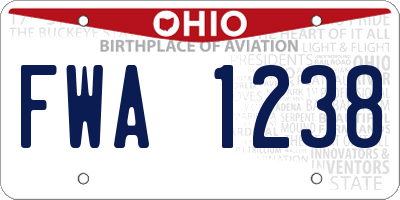 OH license plate FWA1238