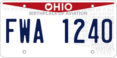 OH license plate FWA1240