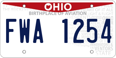 OH license plate FWA1254