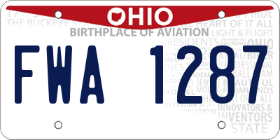 OH license plate FWA1287