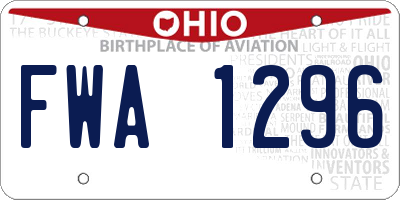 OH license plate FWA1296