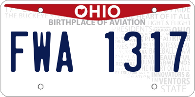 OH license plate FWA1317