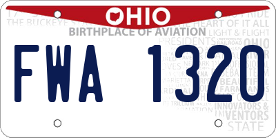 OH license plate FWA1320