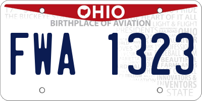 OH license plate FWA1323